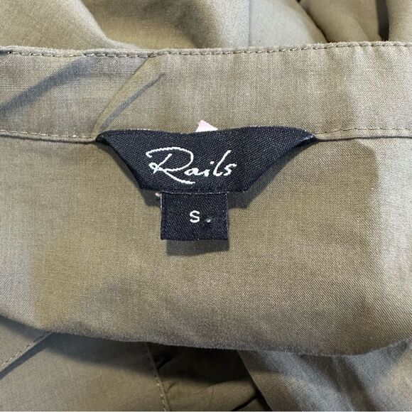 Rails Ivy Mini Moss Green Tie Waist Tiered Dress Women's Size Small - Picture 9 of 14